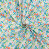Popeline Imprimé Digital Aquarelle Fleuri Bleu - Maison Klem