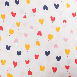 Popeline Imprimé Mini Cœurs Fond Blanc - Maison Klem