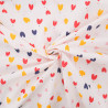 Popeline Imprimé Mini Cœurs Fond Blanc - Maison Klem