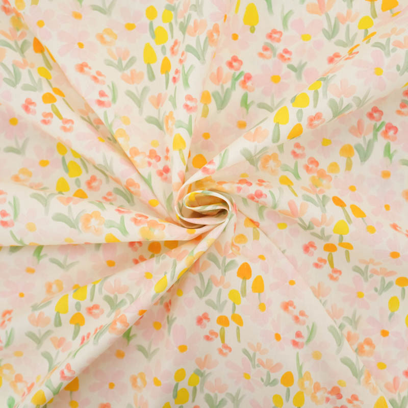 Popeline Imprimé Mini Fleurs Jaunes - Maison Klem