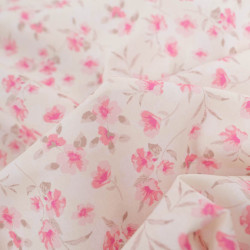 Popeline Imprimé Petites Fleurs Roses Vintages - Maison Klem