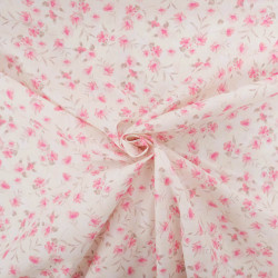 Popeline Imprimé Petites Fleurs Roses Vintages - Maison Klem