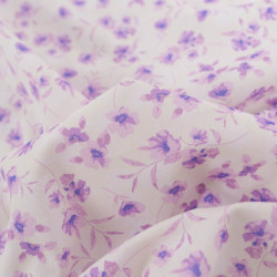 Popeline Imprimé Petites Fleurs Violettes Vintages - Maison Klem