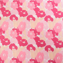 Popeline Imprimé Fleuri Nuances Roses - Maison Klem