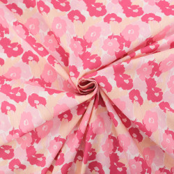 Popeline Imprimé Fleuri Nuances Roses - Maison Klem