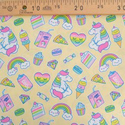 Popeline Imprimé Licorne Pop Jaune - Maison Klem
