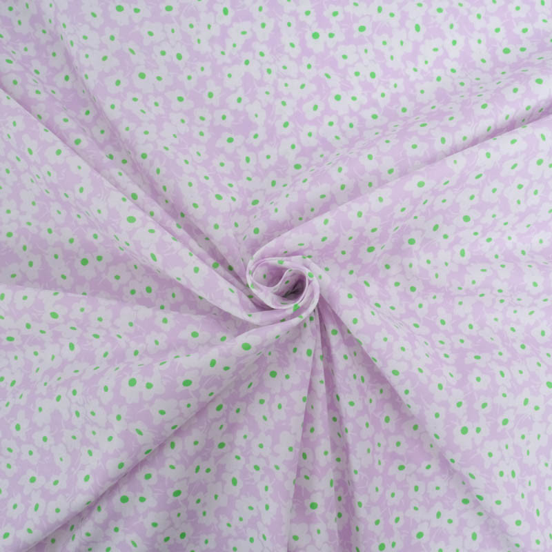 Popeline Imprimé Marguerite Lilas - Maison Klem